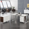 Work Business workstation Modern Simple computer desk Stainless steel leg white office desk and chairs